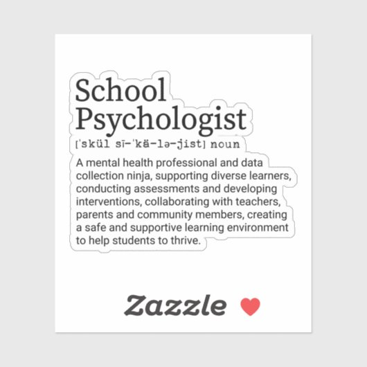 Schoolpsycholoog, schoolpsycholoog sticker (Vel)