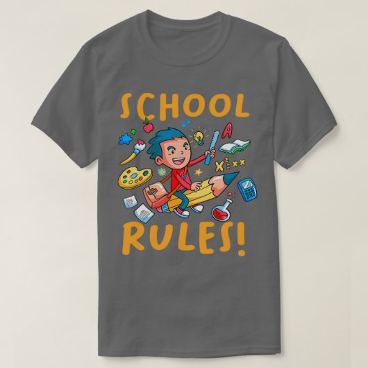 Schoolregel leraar eerste schooldag t-shirt (Design voorkant)