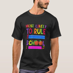 Schoolregel Rood Geel Sinaasappel Paarse Groen Bla T-shirt