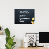 schoolregels Chalkboard klaslokaal Poster (Thuiskantoor)