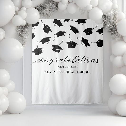 Schoolreünie Afstudeerbanner Wandkleed