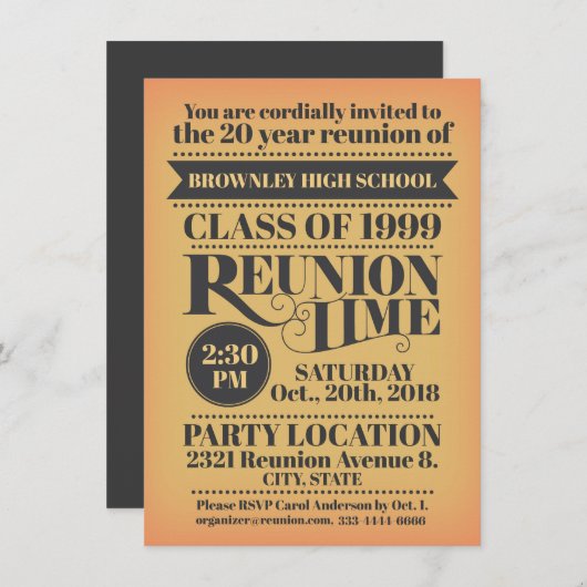 Schoolreünie ontwerp. kaart (Voorkant / Achterkant)