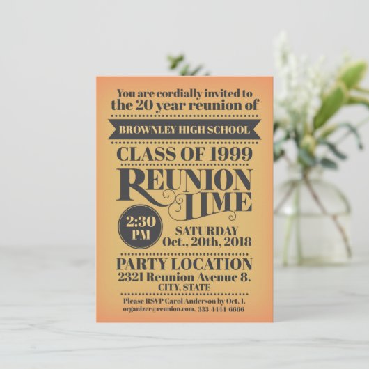 Schoolreünie ontwerp. kaart (Staand voorkant)