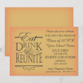 Schoolreünie Uitnodiging ontwerp (Voorkant / Achterkant)