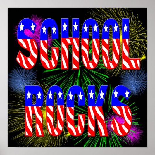 SchoolRocks - Poster met sterren en stripes (Voorkant)