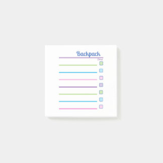 Schoolrugzak Controlelijst organiseren Post-it® Notes
