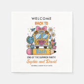 School's Back Bash! Bewerkbare einde van de zomerf Servet (Voorkant)