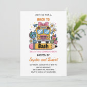 School's Back Bash! eerste verjaardag van Summer Kaart (Staand voorkant)