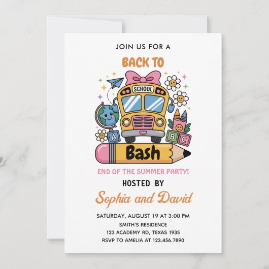 School's Back Bash! van de eerste verjaardag van d Kaart (Voorkant)