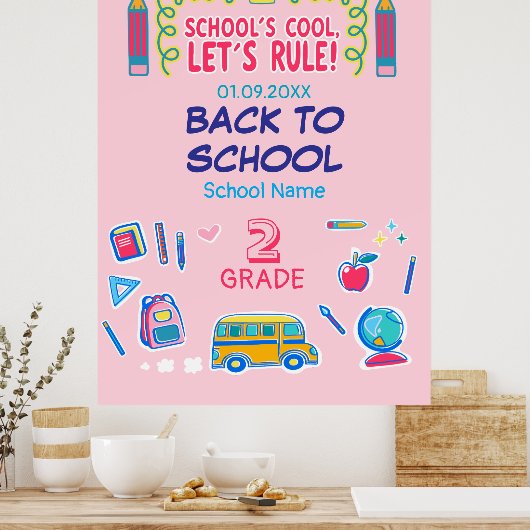 School's cool laten we heersen tweede klas terug s poster (Keuken)