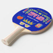"School's cool let's rule" Gepersonaliseerd gesche Tafeltennisbatje (Voorkant Gekanteld)