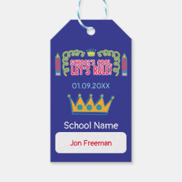 "School's cool let's rule" motivatie citeert Cadeaulabel