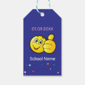 "School's cool let's rule" motivatie citeert Cadeaulabel (Achterkant)