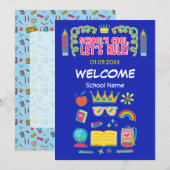 "School's cool let's rule" motivatie citeert Feestdagenkaart (Voorkant / Achterkant)