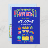 "School's cool let's rule" motivatie citeert Feestdagenkaart (Voorkant / Achterkant)