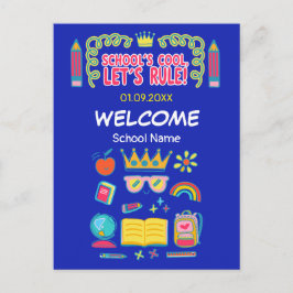 "School's cool let's rule" motivatie citeert Feestdagenkaart