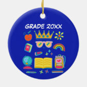 "School's cool let's rule" motivatie citeert Keramisch Ornament (Achterkant)