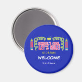 "School's cool let's rule" motivatie citeert Magneet (Voorkant / Achterkant)