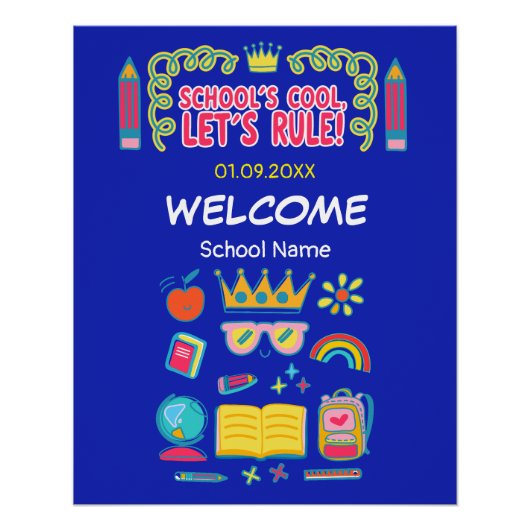 "School's cool let's rule" motivatie citeert Perfect Poster (Voorkant)