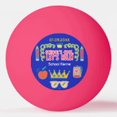 "School's cool let's rule" motivatie citeert Pingpongbal (Voorkant)