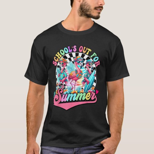 Schools Out For Summer Flamingo Last Day Of School T-shirt (Voorkant)