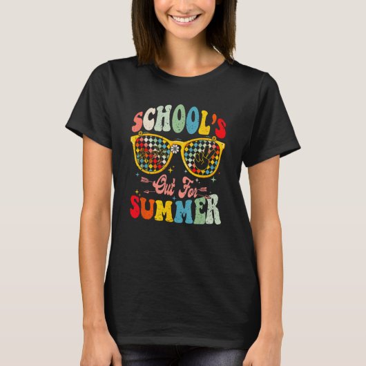 School's Out For Summer Retro Sunglasses Last-Day  T-shirt (Voorkant)