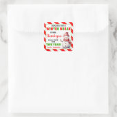 School's Out Winter Break is hier Kerstmis Vierkante Sticker (Tas)