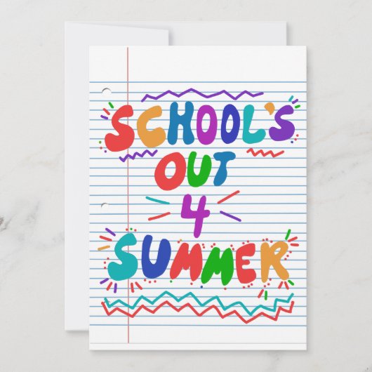 School's uit losse blad papier uitnodiging (Voorkant)