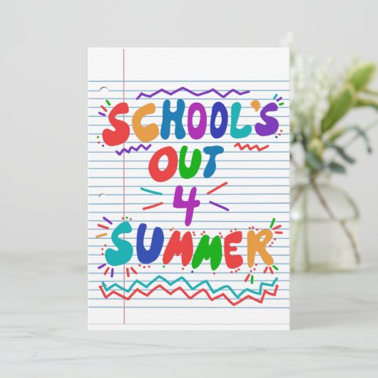 School's uit losse blad papier uitnodiging (Staand voorkant)