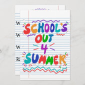 School's uit losse blad papier uitnodiging (Voorkant / Achterkant)