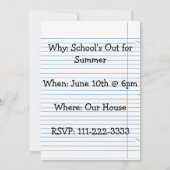 School's uit losse bladpapier kaart (Achterkant)