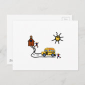 Schoolscène Briefkaart (Voorkant / Achterkant)