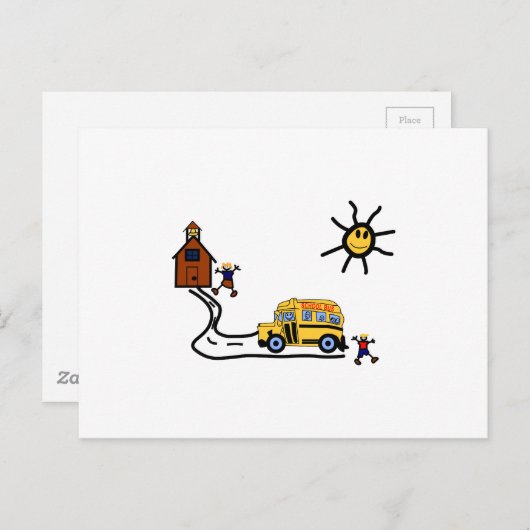 Schoolscène Briefkaart (Voorkant / Achterkant)