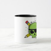 Schoolschedel gekruiste potloden essentieel voor s mok (Midden)