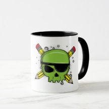 Schoolschedel gekruiste potloden essentieel voor s