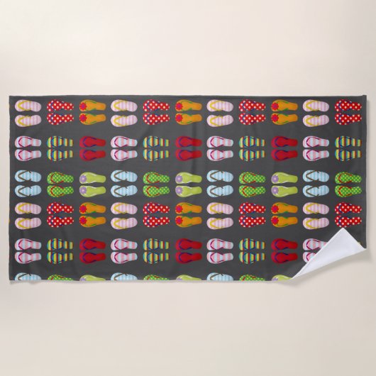 Schoolschoenen strandstijl met flip flop strandlaken (Voorkant)