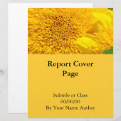 Schoolschool schoolrapport omslag zonnebloemen gepersonaliseerd briefhoofd (Voorkant / Achterkant)