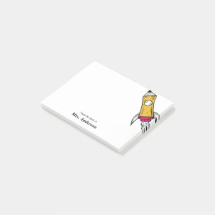 Schoolschool voor lerarenpotlood post-it® notes