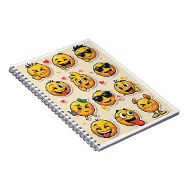 Schoolschrift met grappige emoji-ontwerpen notitieboek