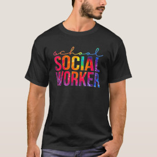 Schoolse maatschappelijk werker tie dye-waardering t-shirt
