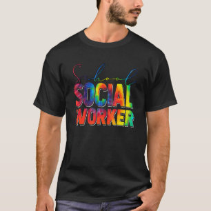Schoolse maatschappelijk werker tie dye-waardering t-shirt