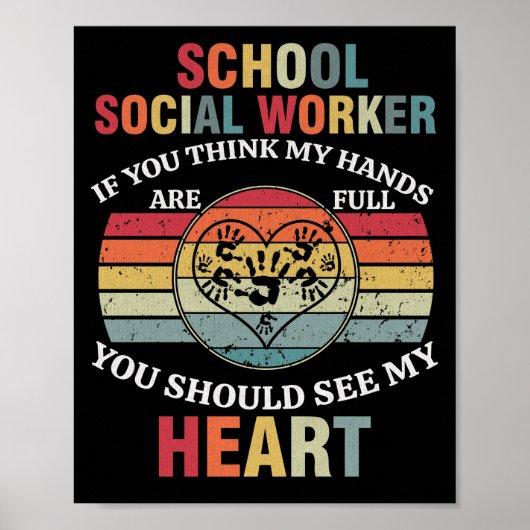 Schoolse sociale werker — Retro Sunset Poster (Voorkant)
