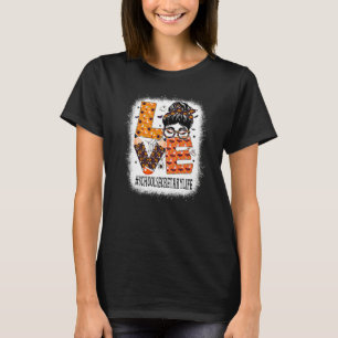 Schoolsecretaresse Liefde Rommelige Knot Pompoen V T-shirt