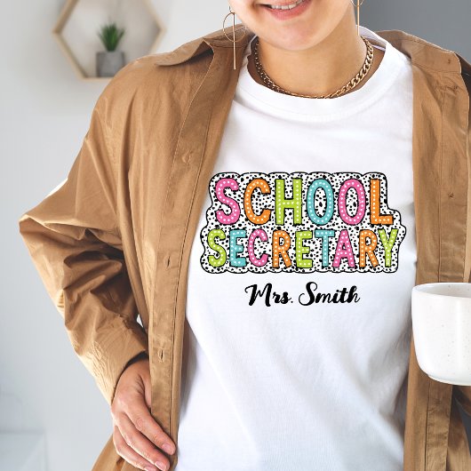 Schoolsecretaris Aangepaste Naam Tshirt