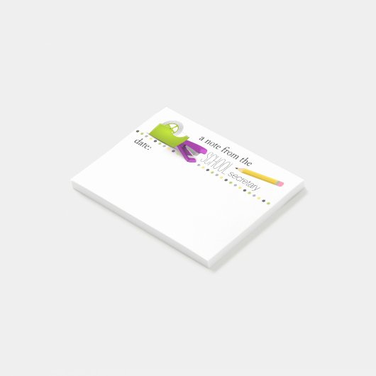 Schoolsecretaris Colorful Sticky Notes (Schuin)