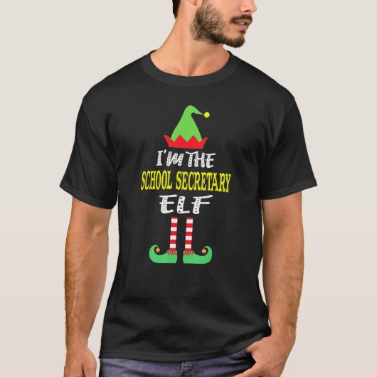 Schoolsecretaris Elf Matching Family Group Christm T-shirt (Voorkant)