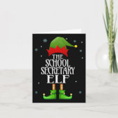 Schoolsecretaris Elf Xmas Funny Family Matching Ch Kaart (Voorkant)