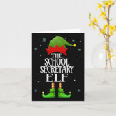 Schoolsecretaris Elf Xmas Funny Family Matching Ch Kaart (Gele Bloem)