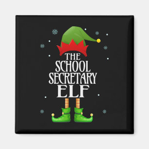Schoolsecretaris Elf Xmas Funny Family Matching Ch Magneet