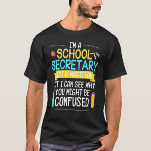 Schoolsecretaris, geen magiësdocent-student van t-shirt